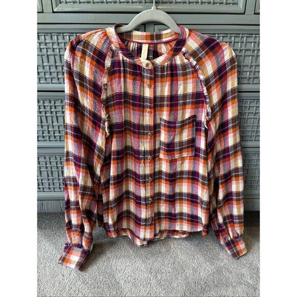 Anthropologie Pilcro Breezy Button Down Plaid shirt, XS $98 C27 - Picture 4 of 10